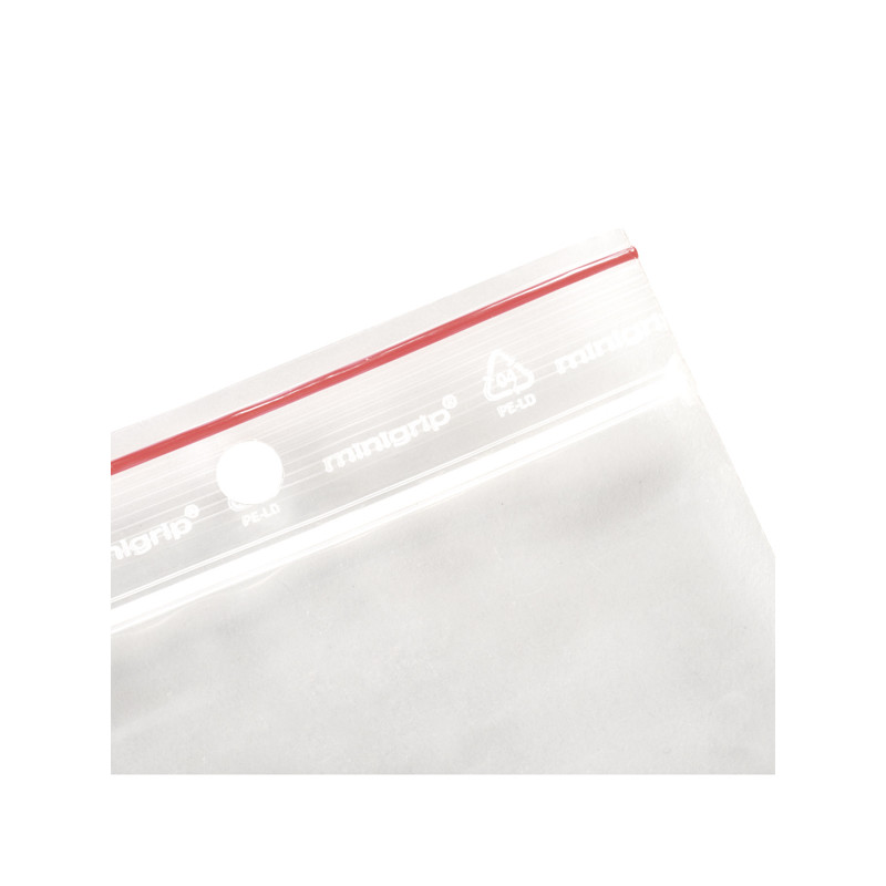 Sachets à zip mini, 35 x 60 mm, Plastique avec bandes blanches, sachet de  100 